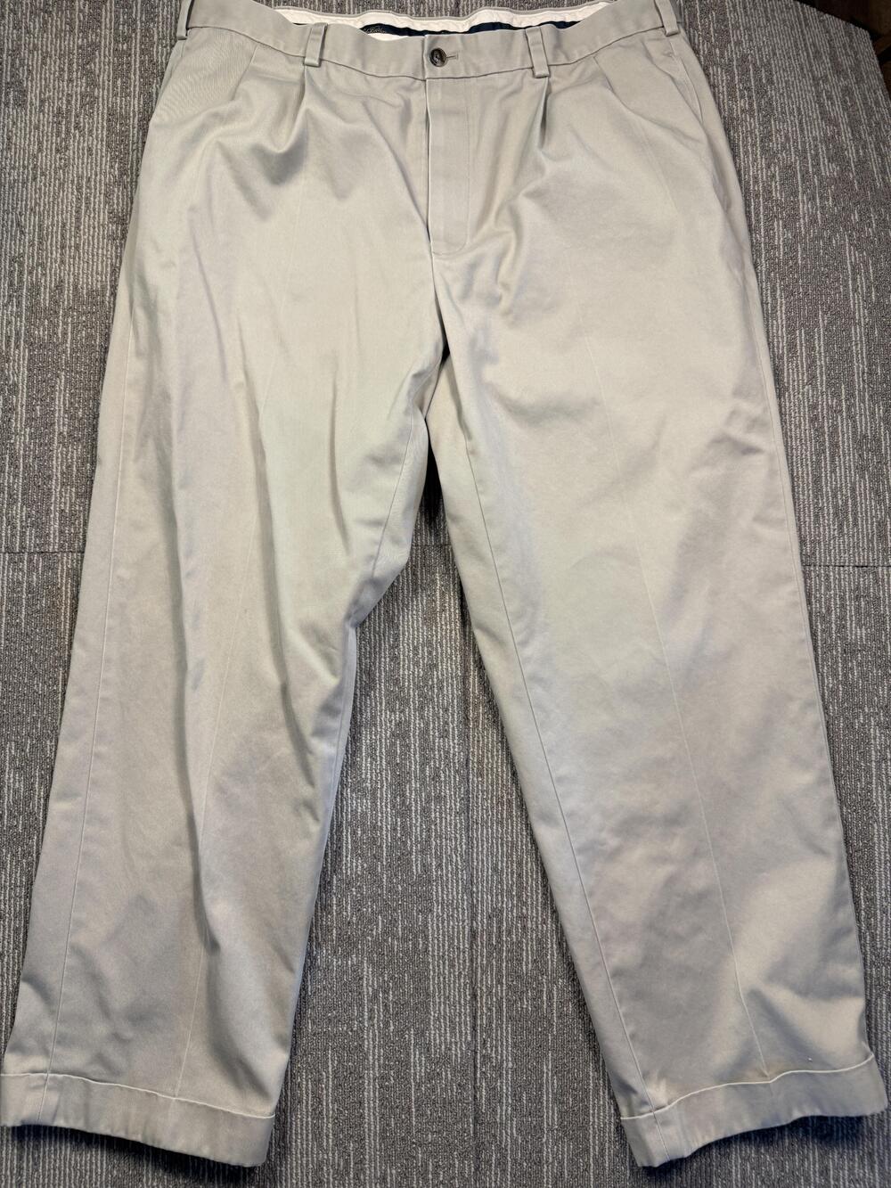 Brooks Brothers Pants Mens 38x29 Beige Advantage Chino Pleated Straight Leg
